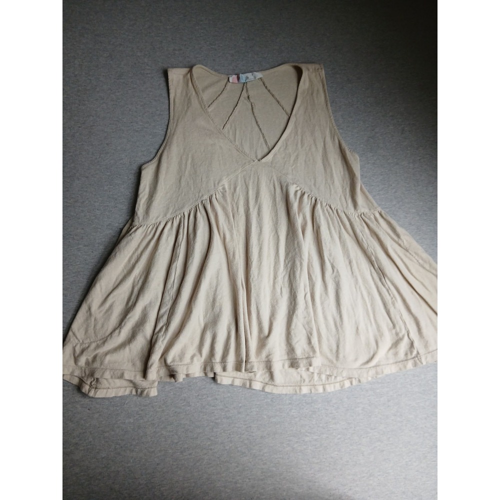 Free People Beach Top XS Swing Babydoll Tank Linen Hemp Casual Boho Travel